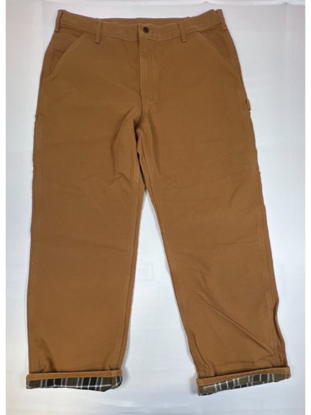 Carhartt Men 40 x 32 B111 BRN Flannel Lined Duck Canvas Carpenter Work Pants